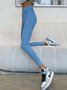 JFN Crossover High Elasticity Tight Plain Blue Leggings