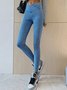 JFN Crossover High Elasticity Tight Plain Blue Leggings