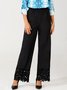 JFN Plain Autumn Urban Lace Straight Flowy Pants