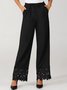 JFN Plain Autumn Urban Lace Straight Flowy Pants