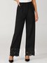 JFN Plain Autumn Urban Lace Straight Flowy Pants