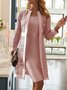 Mother of the groom/bride Dresses Plain Crew Neck Two-Piece Set