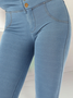 Casual Plain Cotton-Blend Casual Pants