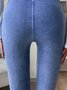 JFN Crossover High Elasticity Tight Plain Blue Leggings