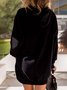 Women Casual Plain Autumn Hoodie Daily Loose Midi H-Line Regular Dresses