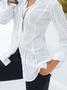 Casual Plain Autumn Polyester Daily Long sleeve Regular Regular Regular Size Blouse for Women