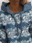 Women Casual Floral Winter Hoodie Loose Long sleeve H-Line Regular Regular Size Sweatshirts