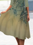 Floral Loose V Neck Casual Dress