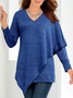 Women Plain Simple Autumn Polyester Loose Mid-long H-Line Medium Elasticity Regular Size Tops