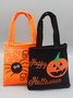 All Season Party Halloween Printing Open-top Wearable Halloween Tote Canvas Shopping Totes for Women