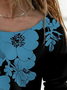 Casual Floral Autumn Daily Crew Neck Regular H-Line Regular Medium Elasticity T-shirt for Women