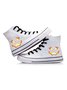 Street All Season Halloween Printing Flat Heel Closed Toe Canvas PINS Style Rubber Sneakers for Women