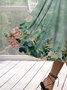 Gradient flower loose holiday A-line midi Dress