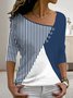 Womens Tops Patchwork Print V Neck Casual Long Sleeve T Shirt