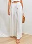 Wide Leg High Waisted Drawstring Flowy Palazzo Pants with Pockets