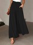 Wide Leg High Waisted Drawstring Flowy Palazzo Pants with Pockets