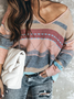 Casual Color Block Sweater