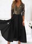 Wedding party Sequin elastic Elegant midi Prom Dress