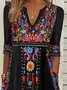 V Neck Boho Regular Fit Dress