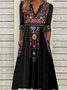 V Neck Boho Regular Fit Dress