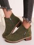 Women British Style Urban Round Toe Comfortable Zip Chunky Heel Low Heel Boots