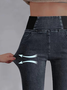 Women High Waist  Warmth Plain Denim Casual  Tight Thicken Leggings