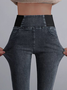 Women High Waist  Warmth Plain Denim Casual  Tight Thicken Leggings