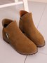 Women British Style Urban Round Toe Comfortable Zip Chunky Heel Low Heel Boots