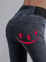 Women High Waist  Warmth Plain Denim Casual  Tight Thicken Leggings
