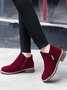 Women British Style Urban Round Toe Comfortable Zip Chunky Heel Low Heel Boots