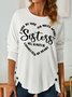 Women's Long Sleeve Blouse Spring/Fall Text Letters Cotton-Blend Crew Neck Daily Going Out Casual Top