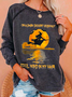 Loose Crew Neck Casual Halloween Sweatshirt