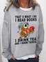 Women's Crew Neck Cat Simple Spring/Fall Long Sleeve Sweatshirt