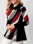 Casual Turtleneck Color Block Sweatshirt