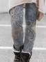 Thick Warm Elastic Band Tight Paisley Leggings