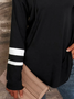Loose Color Block Hoodie Casual  Sweatshirt