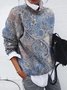 Casual Paisley Crew Neck Long Sleeve Loose Sweatshirt