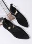 Pearl Metal Ring Anti-Suede Flats