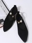 Pearl Metal Ring Anti-Suede Flats