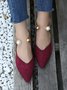 Pearl Metal Ring Anti-Suede Flats