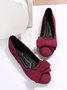 Bow Knot Anti-Suede Upper Flats