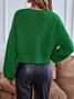 Plain Knitting Casual Crew Neck  Sweater