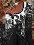 Regular Fit Crew Neck Color Block Top