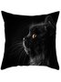 Christmas Banquet Party Black Cat Pattern Home Pillow Cushion