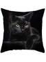 Christmas Banquet Party Black Cat Pattern Home Pillow Cushion