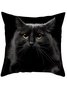 Christmas Banquet Party Black Cat Pattern Home Pillow Cushion