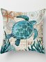 Banquet Party Pool Beach Vacation Turtle Seahorse Conch Print Home Pillowcase 45*45