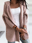 Loose Plain Hoodie Sweater Coat