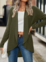 Wrap Loose Casual Plain Coat