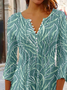 Women's Geometric Casual V-neck Daily Hot List A-Line Top Long Sleeve Henry Collar Polka Dots Stripes Tunic